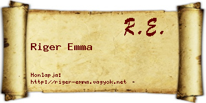 Riger Emma névjegykártya