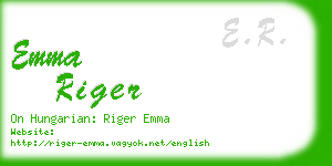 emma riger business card